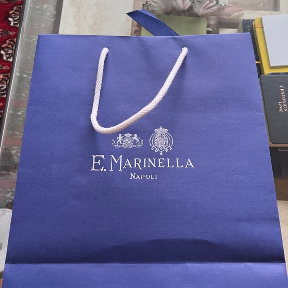 E. Marinella Italian Luxury Silk Scarf 90cm Tree of Life Blue - Brand New - Picture 10 of 13